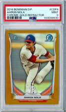 2014 Bowman Draft Aaron Nola Phillies Gold Refractor /50 Card No. CDP4 PSA