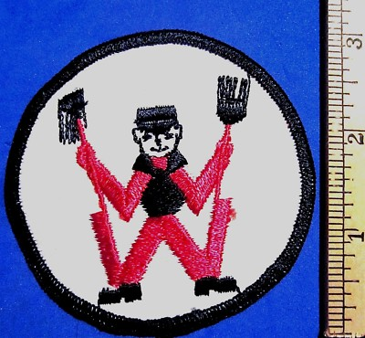 #ad Rare Vintage sew on patch WW logo 3 1 16quot; dia. Window Washers? $15.95
