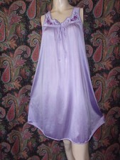 Vintage Lorraine Purple Nylon Smock Long Nighty Nightgown Lingerie S