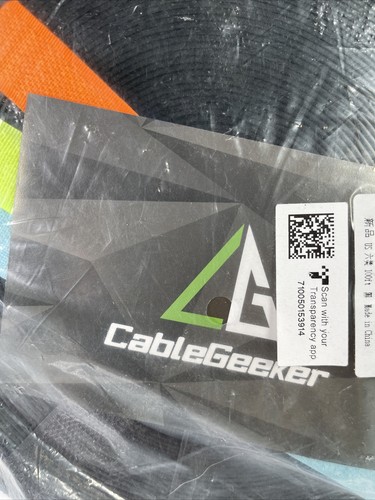 CableGeeker Flat Internet Network Ethernet Cable Cat 6 100 Ft NEW - 第 2/4 張圖片
