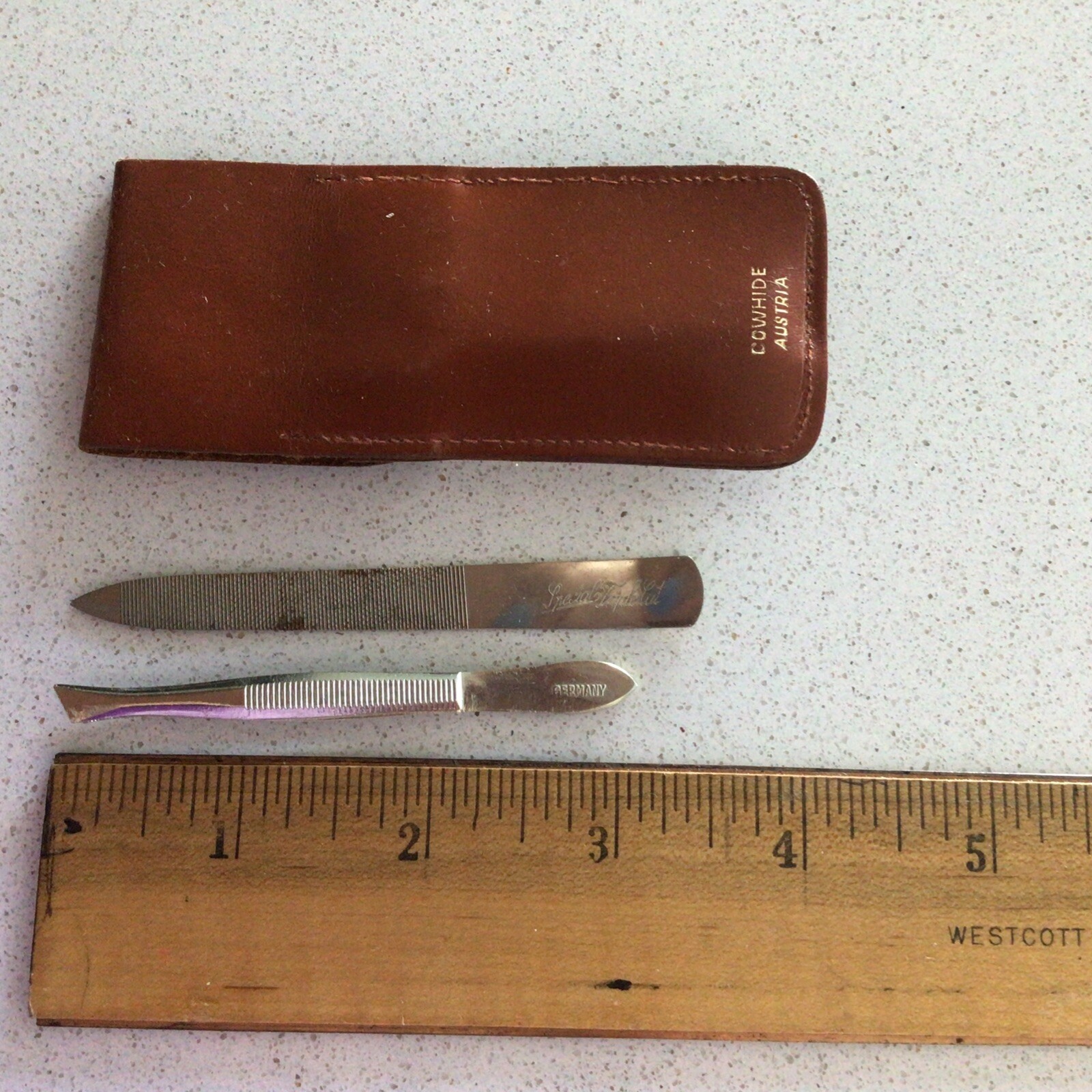 Vintage Nail File and Tweezer (Germany) in Leather Case eBay