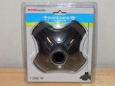 CVS 4-Point Cane Tip, Replacement Tip, 3/4" fit, Better Mobility Traction 980741