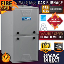 Central 100K BTU Gas Furnace 96% 2-Stage, 5-Ton Variable Speed, Multi-Positional