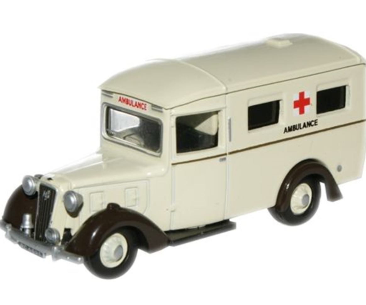 76AMB001 Oxford Diecast Austin 18 Ambulance RR Works 1:76 Scale