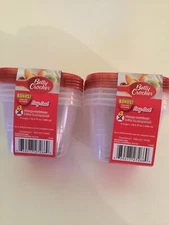 Betty Crocker storage containers easy seal 2 sets of 4 total 8 bowls 2 cups each