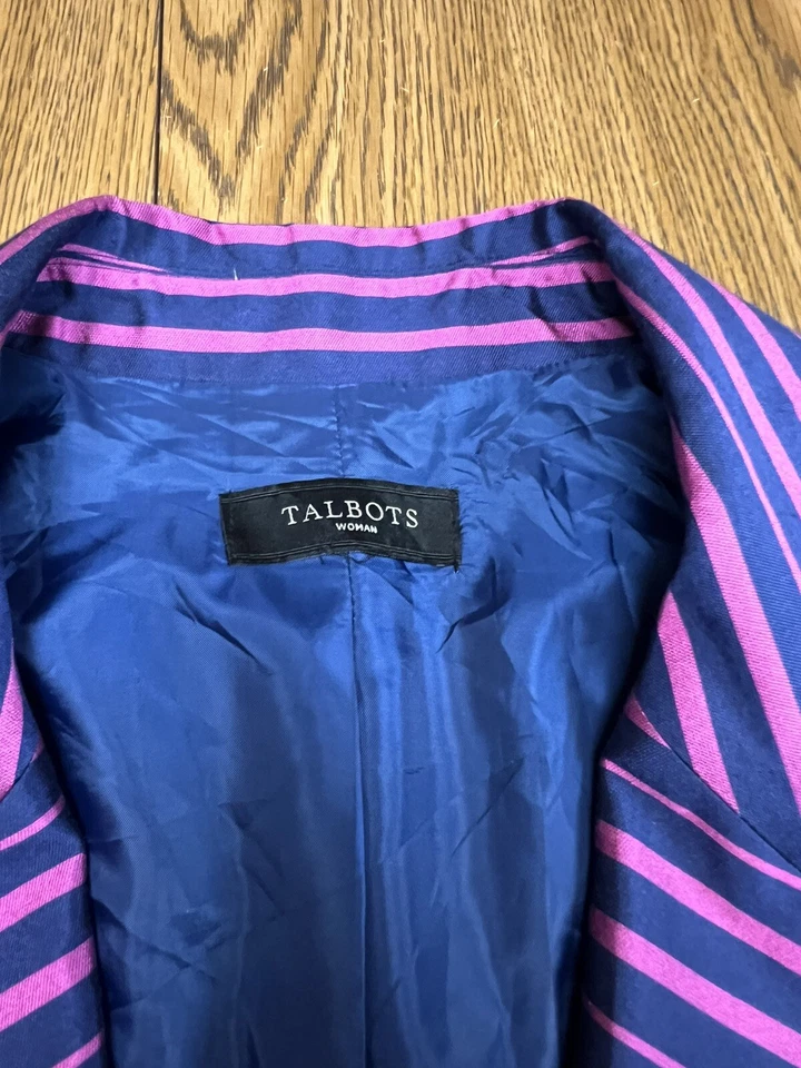 Woman’s Talbots Blazer Jacket Blue Purple 22 Or 24? Business Office Work Party ￼ - Image 3 of 4
