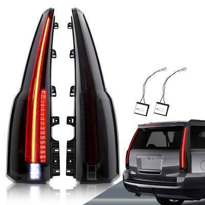Smoked LED Tail Lights For 2015-2020 Chevrolet Tahoe / Suburban (Cadillac Style)
