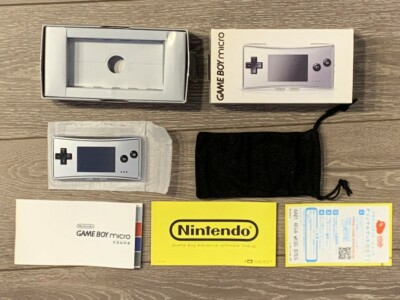 Nintendo Game Boy Micro Silver XY-S-AA Boxed Pouch Japan game