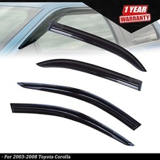 4pcs Sun Rain Vent Shade Window Visors Fit For Toyota Corolla Smoke 2003-2008 4pcs Sun Rain Vent Shade Window Visors Fit For Toyota Corolla Smoke 2003-2008