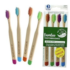 The Turtle Tribe Bamboo Eco Toothbrush, Soft BPA-Free Bristles, Family Value 4