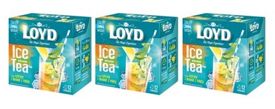 Loyd Eistee Zitrone Limette Minze 3x 12 Teebeutel - Kalter Tee Cold Brew Ice Tea