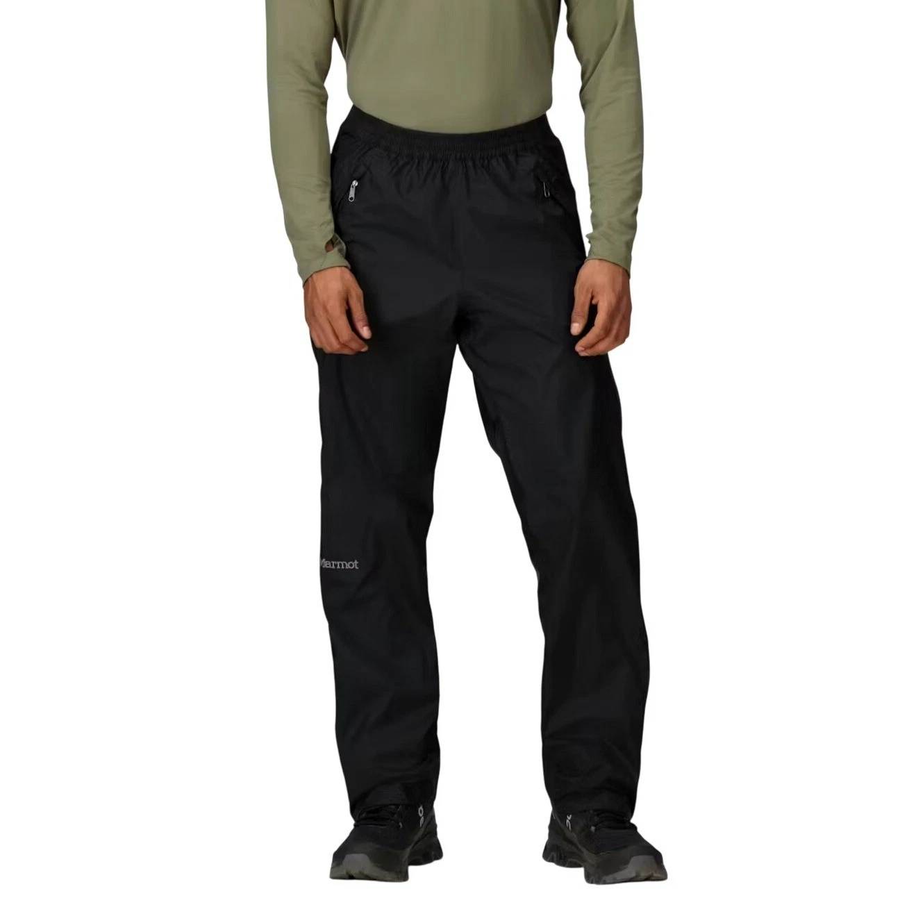 Marmot Men's Size XXL Waterproof Rain Pants Black PreCip Eco Full Zip NWT