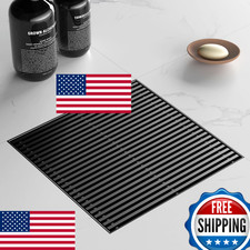Sharpeye 8" Square Shower Drain, Removable Wedge Wire Grate, Matte Black