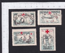 RED CROSS : Spain vintage Red Cross stamps CRUZ ROJA ESPANOLA (4) MNH