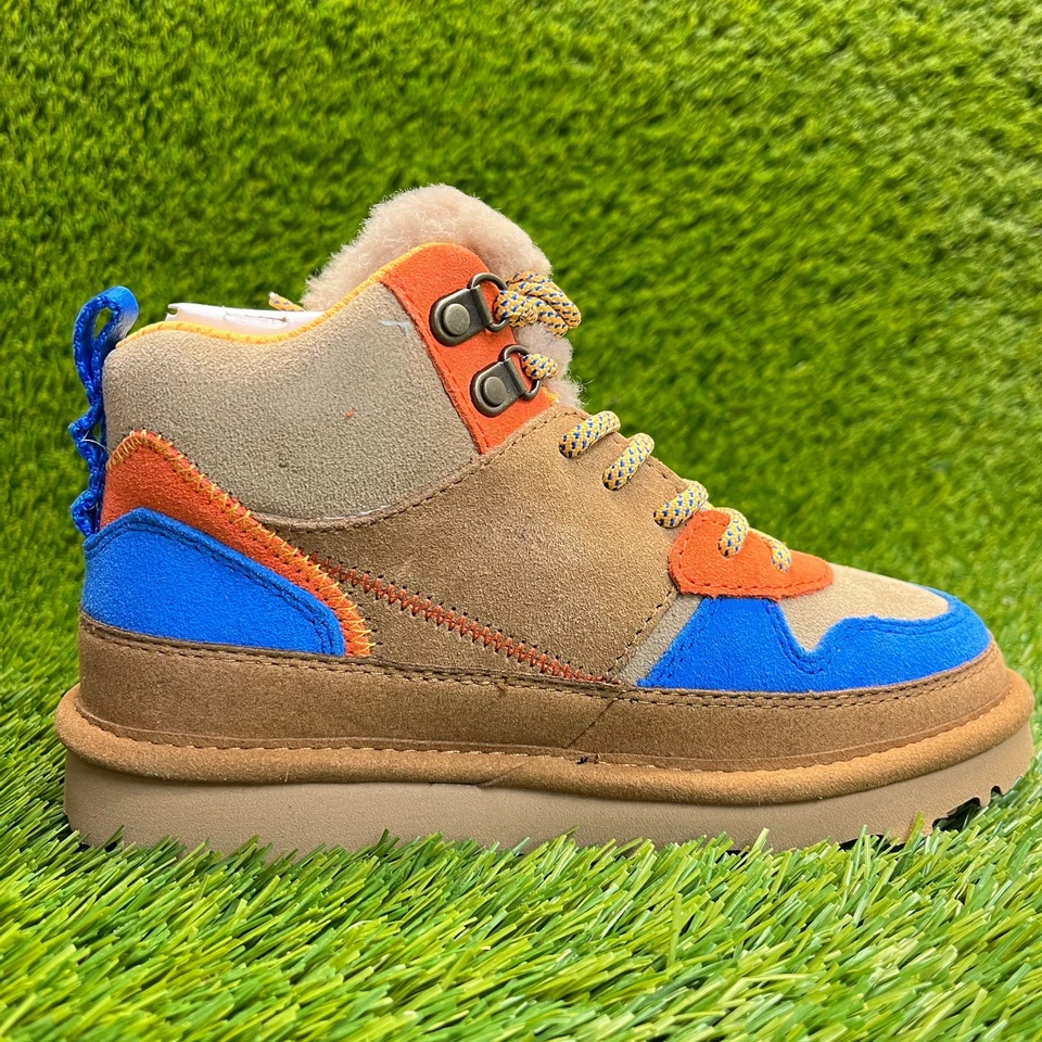 UGG Highland Hi Heritage Niños Talla 1Y Marrón Azul Clásico Botas con Cordones Zapatos Foto 4 de 4