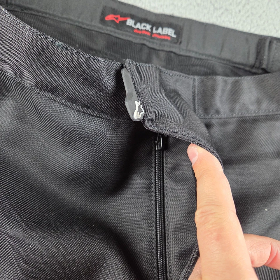 Pantalones de moto Alpinestars negros acolchados rodillas talla 36" etiqueta negra Foto 3 de 4
