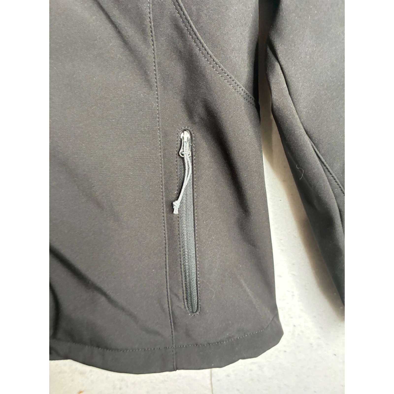 Eddie Bauer Mens XL Black Softshell Fleece Lined Jacket Full Zip Logo Coat image 3
