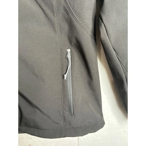 Eddie Bauer Mens XL Black Softshell Fleece Lined Jacket Full Zip Logo Coat image 3