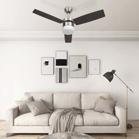 Deckenventilator Mit Lampe Und Fernbedienung 108 Cm Dunkelbraun