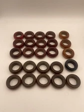Vintage Wooden CARROM Replacement Game Pieces Bowling Rings 25 PCS