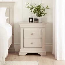 Bedside Table Wilmslow Dove Grey Painted 2 Drawer Bedroom Storage Furniture