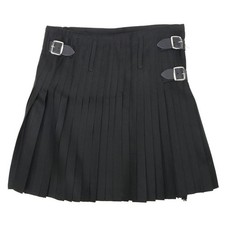 Solid Black Homespun Wool Blend Retired Rental Kilt 48-25