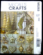 McCalls Crafts Pattern - Christmas Stocking, Trees Asst. Ornaments  M5263 uncut