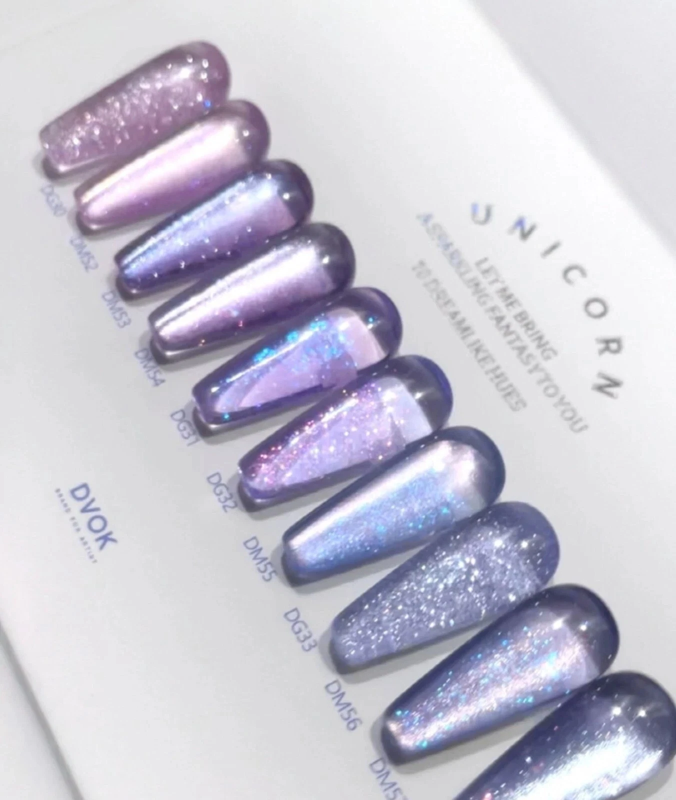 DVOK Unicorn Magnet Gel Nail Polish Set 10ml x10 Colors Cat Eye Effect NEW