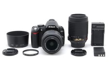 2323 shots Nikon D3000 D-SLR Camera Body with AF-S 18-55mm 55-200mm VR Zoom Lens