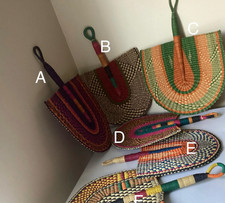 Handwoven Ghanaian Bolga Hand Fan