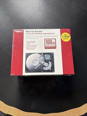 Maxtor Basics SATA II/300 Internal Hard Drive Kit 160GB 8MB 7200RPM NEW Sealed