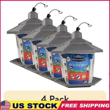 Wild Bird Feeder 4 Pack Hopper Chew Proof Hanging Cable Easy Fill Fresh Seed New