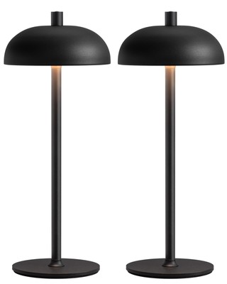 Cordless LED 12'' Small Table Lamps Set of 2, Modern Portable Desk Lamp, 3 Col...