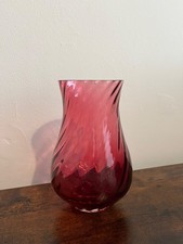 langham glass vase, vintage , ruby glass vase ,elegant
