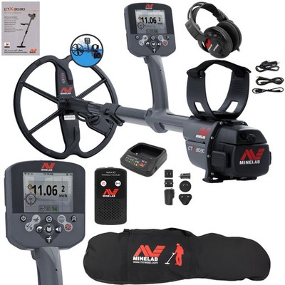 Minelab CTX 3030 Waterproof Metal Detector Bundle w/ Black Padded Carry Bag