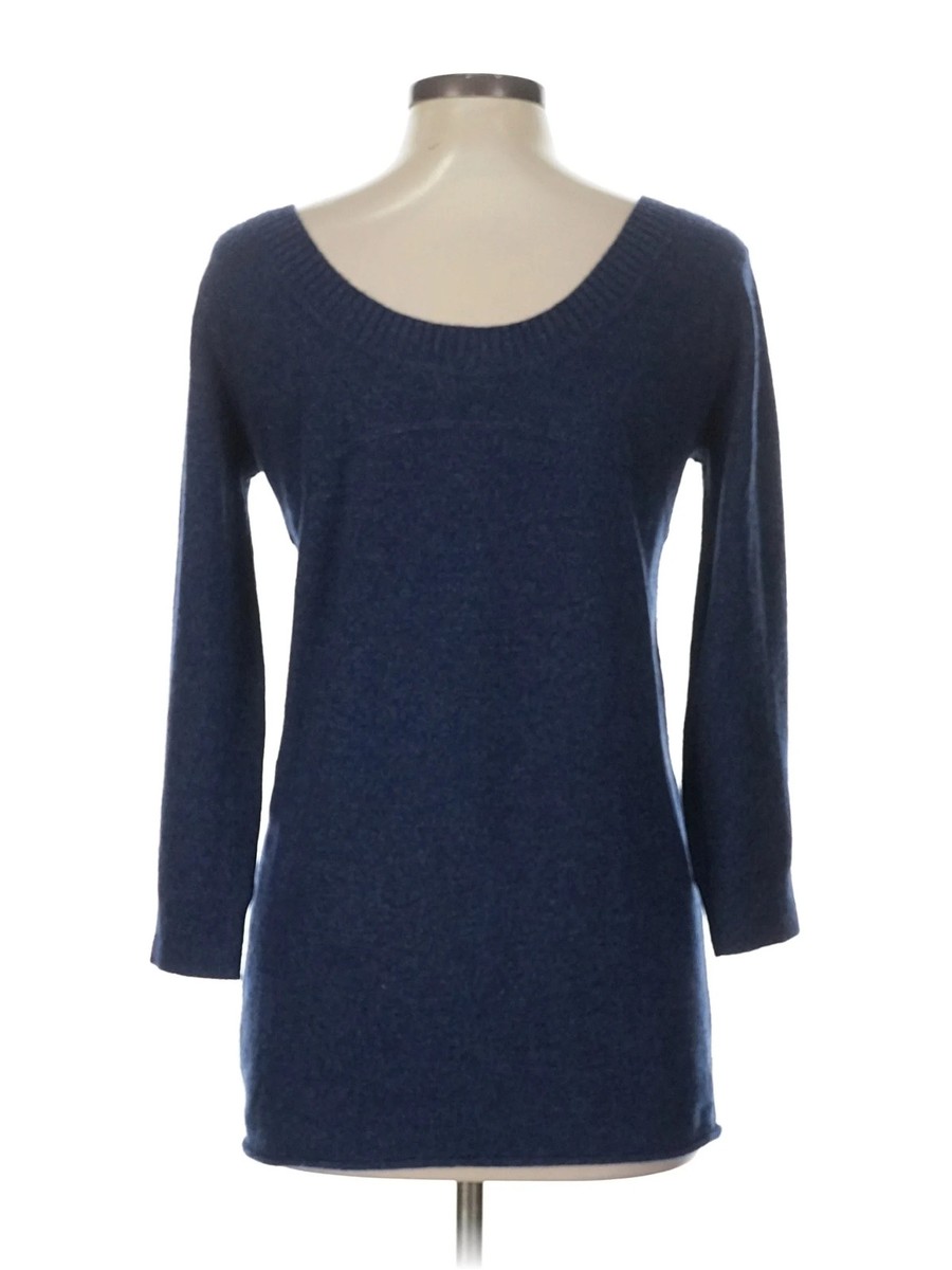 Club Monaco Women Blue Pullover Sweater L View 2