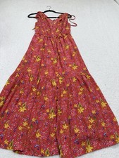 Gap Midi Dress Wwomen Organge Floral Button Down Preppy Boho Medium