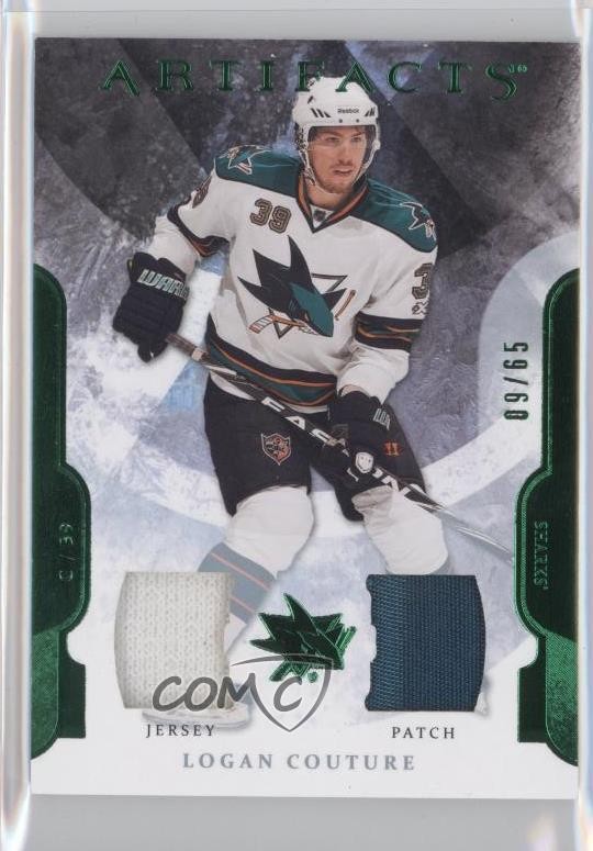 2011 Upper Deck Artifacts Emerald Jersey/Patch 9/65 Logan Couture #60 Patch 2r8