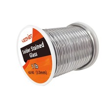 Stained Glass Solder, 60/40 Lead Tin, 1/8 inch Diameter, 1 lb Spool