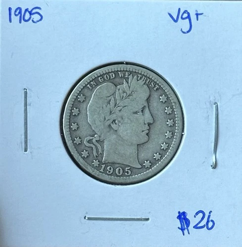 1905 Barber Quarter Choice VG