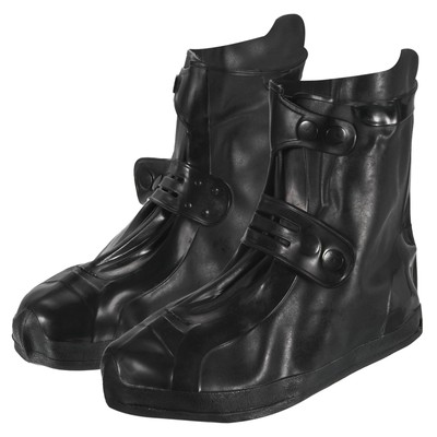 Waterproof Shoes Cover M Overshoes Rain Galoshes with Double Buckle Black