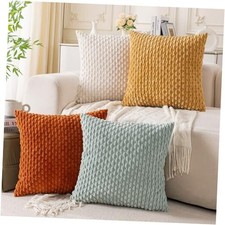 Set of 4 Decorative Throw Pillow Covers 18" x 18" Pack of 4 Yellow Rust Aqua