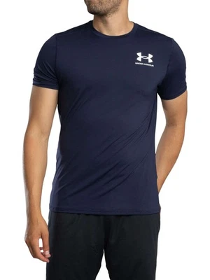 Under Armour Herren HeatGear Tailliertes Logo-T-Shirt, Blau - Bild 1 von 4