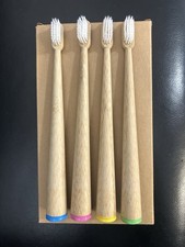 Bamboo Toothbrush Set 4 -Sustainable, Biodegradable, Soft Bristles