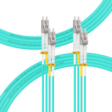 - 0.2M-2Pack OM3 LC to LC Fiber Patch Cable, MM Multimode Fiber Optic Cable, MMF