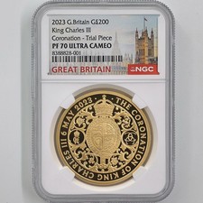 2023 Great Britain Charles III Coronation Gold Proof Coin NGC PF70UC Trial Piece