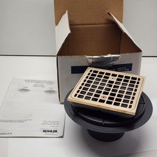 KOHLER 9136-BV Tile-In Square Shower Drain, Vibrant Brushed Bronze