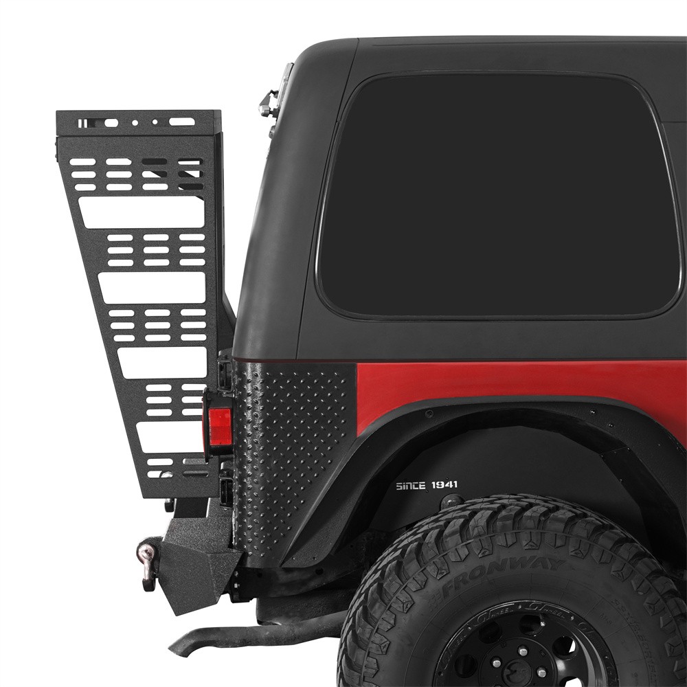Hooke Road Tailgate Basket Rear Cargo Rack w/ Hinge for Jeep Wrangler TJ 97-06