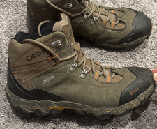Oboz Men's Bridger Mid B-Dry Waterproof Hiking Boot Sudan Size 9.5 Brown
