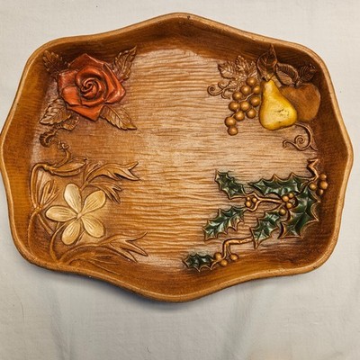 Vintage Multi Products Faux Wood Tray 4 Seasons USA